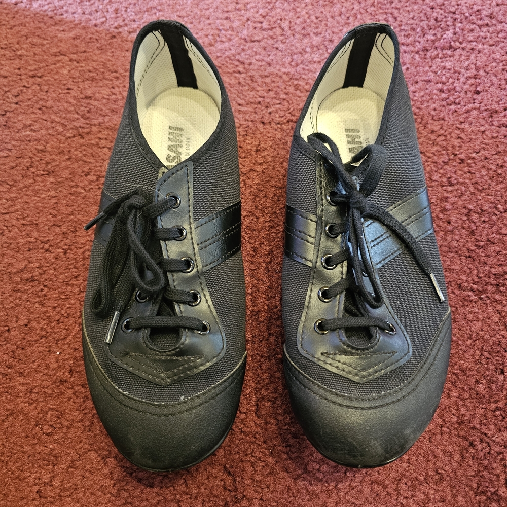 Black Canvas Baton Shoes